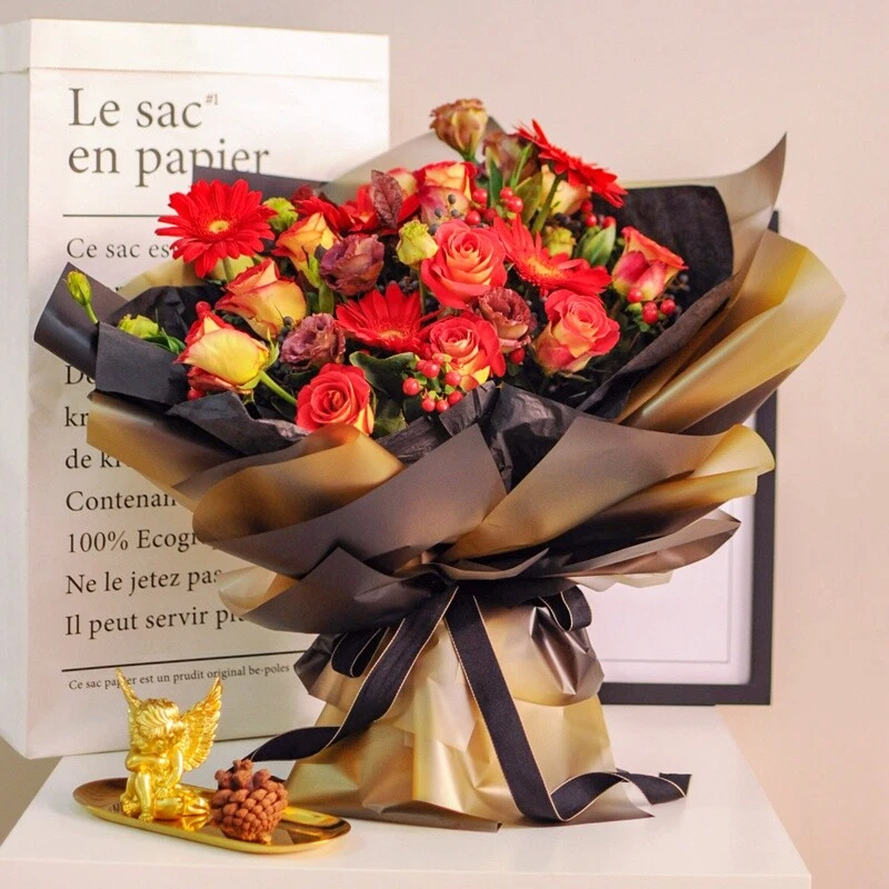 20 Sheet Florist Flower Wrapping Paper Aurora Matte Bouquet Film Waterproof Arts - Image 3 of 4