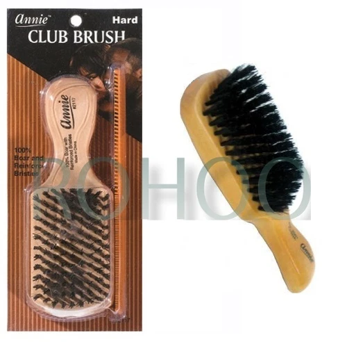 ANNIE 100% BOAR & REINFORCED BRISTLE HAIR BRUSH 7" HARD CLUB BRUSH 2117