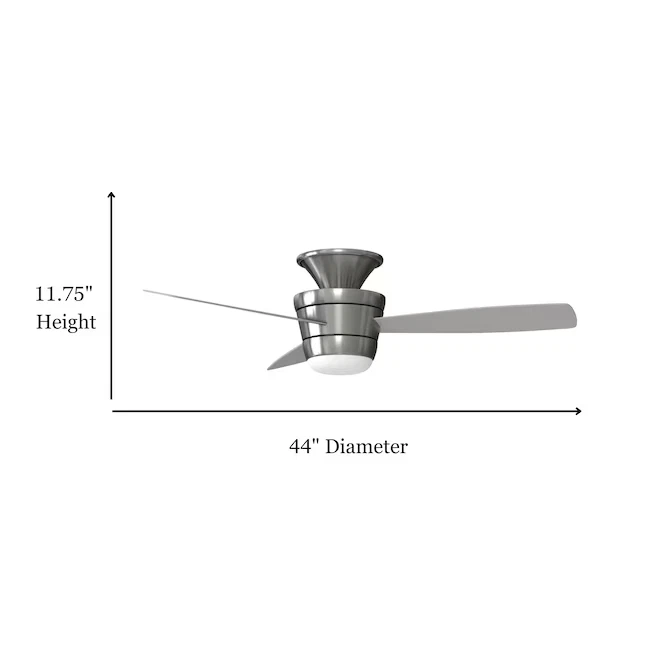 Harbor Breeze Mazon 44-in Brushed Nickel Flush Mount Indoor Ceiling Fan 0807421 - Image 4 of 4