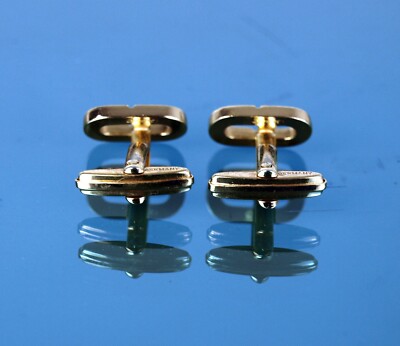 Christian Dior CD Logos Gold Tone W/ Crystal Stone Cuff Links