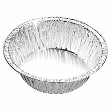 50 x Foil Dishes Steak Pie Small Custards Round Quiche 33mm Deep  / 200cc