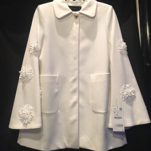 Zara off white embellished bell sleeves blazer jacket coat  wedding size XS, M - Picture 1 of 5