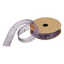 25mm 20 Yard Star Organza Sheer Glitzerband Schnee Draht Band Lila Weihnachten