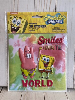 Sponge Bob SquarePants 3D Sticker 6.5  x 6.5  Patrick Star Smiles Change World