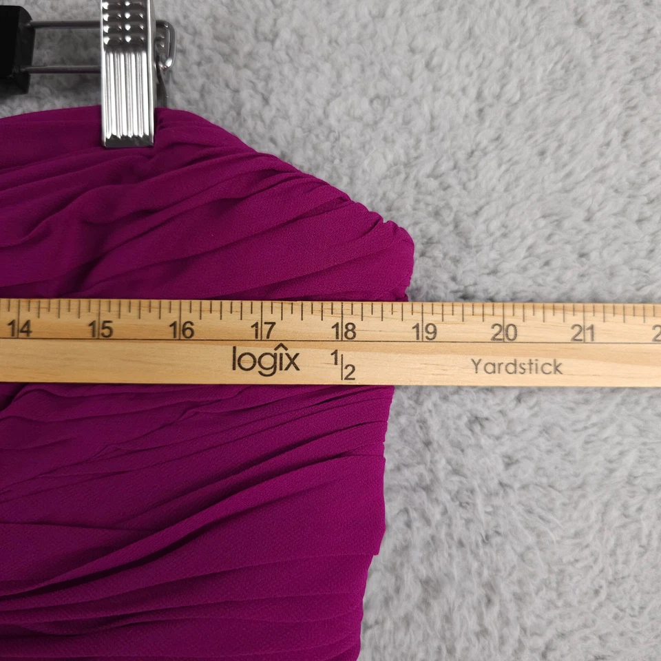 Vestido Lauren Ralph Lauren 16 Púrpura Sin Tirantes Vestido de Noche Plisado Gasa ALTERADO Foto 4 de 4