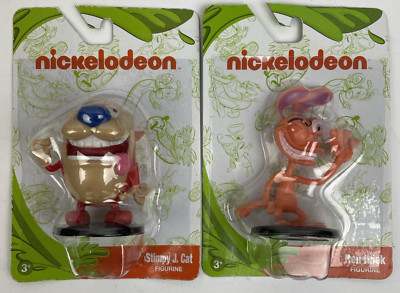 New Nickelodeon Ren Höek & Stimpy J. Cat Figurines Set REN & STIMPY Cake Toppers