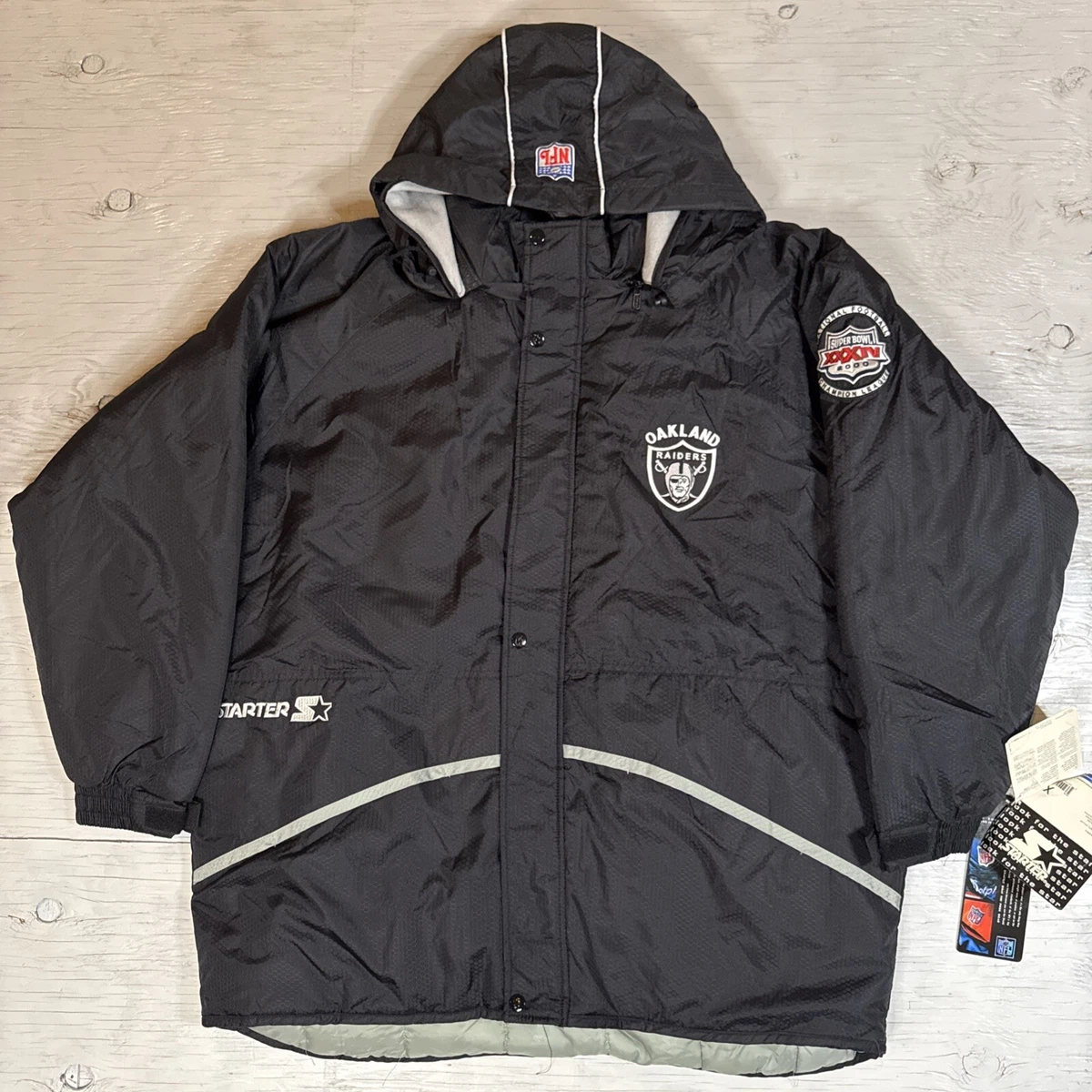 Raiders Starter Pro Line XLジャケット Vintage Oakland Raiders Jacket Mens XL Black NFL Football Starter