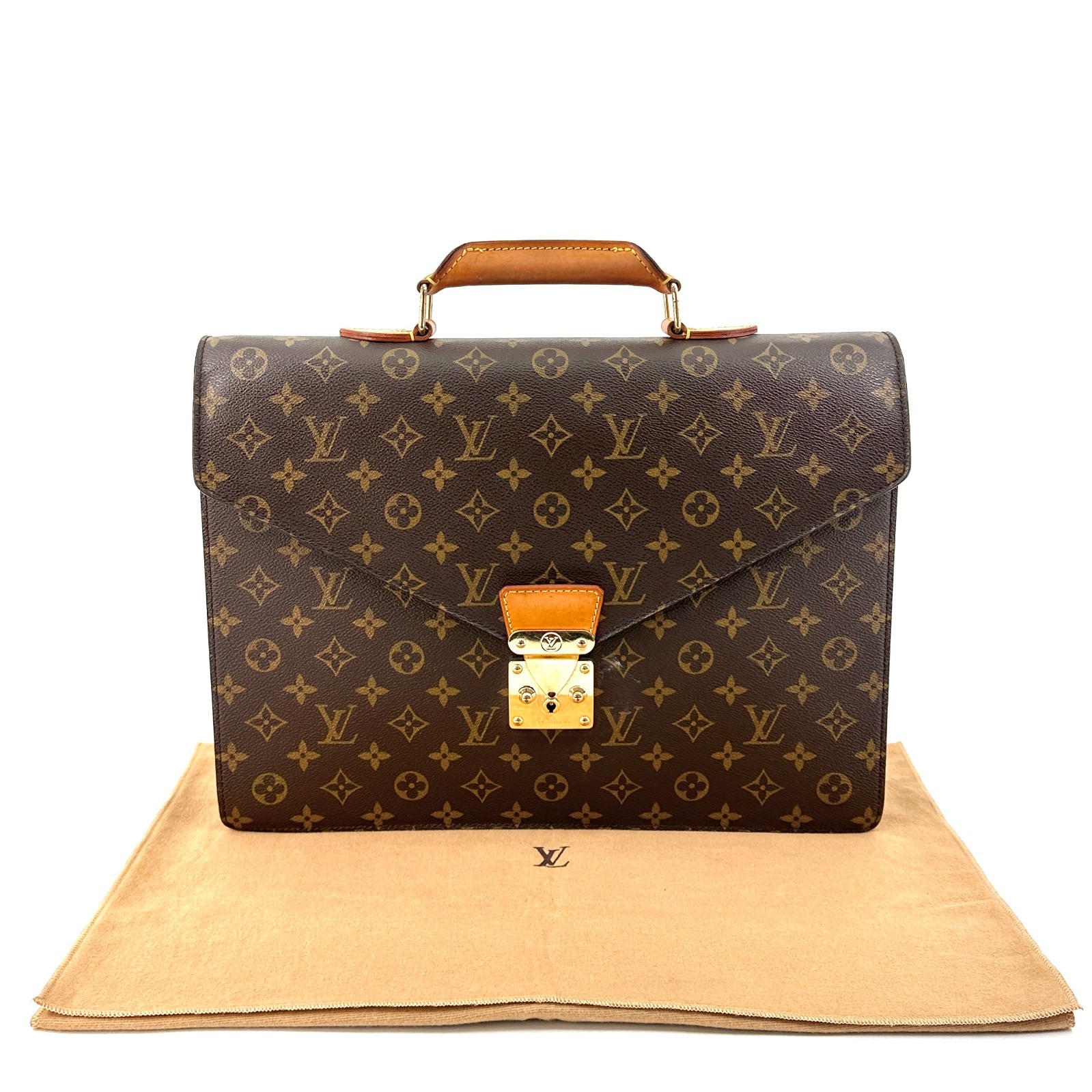 Louis Vuitton Serviette Conseiller Monogram Canvas Briefcase Brown Authentic