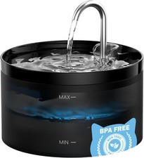 GIOTOHUN Katzenbrunnen 2L Trinkbrunnen Super Silent mit LED Licht &
