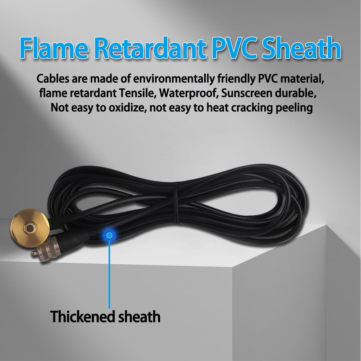 NMO Antenna Mount 3/8" with RG58 Coax Cable 13FT 4m PL259 Male ConnectorDust ...