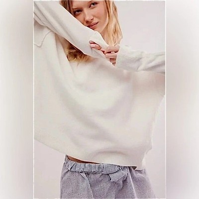 FREE PEOPLE LUNA PULLOVER PULLI WEICH STRICK KUSCHELIG STARK WEISS XS