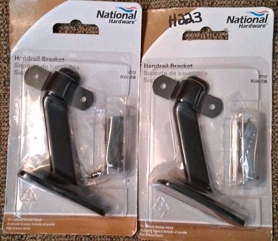 2 National Hardware Handrail Brackets Oil Rubbed Bronze