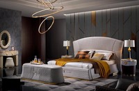 Bett Betten Doppelbett Schlafzimmer Leder Polster Textil Doppelbetten 180X200Cm