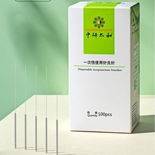 100x Disposable Acupuncture Manual Needle Disinfected with Guide Tube 0.25x25mm