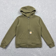 Carhartt Hoodie Youth Medium 10-12 Green Full Zip Fleece Sweatshirt