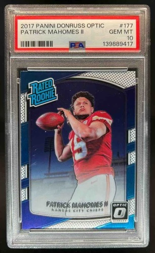 2017 Donruss Optic Patrick Mahomes II Rated Rookie #177 Chiefs PSA 10