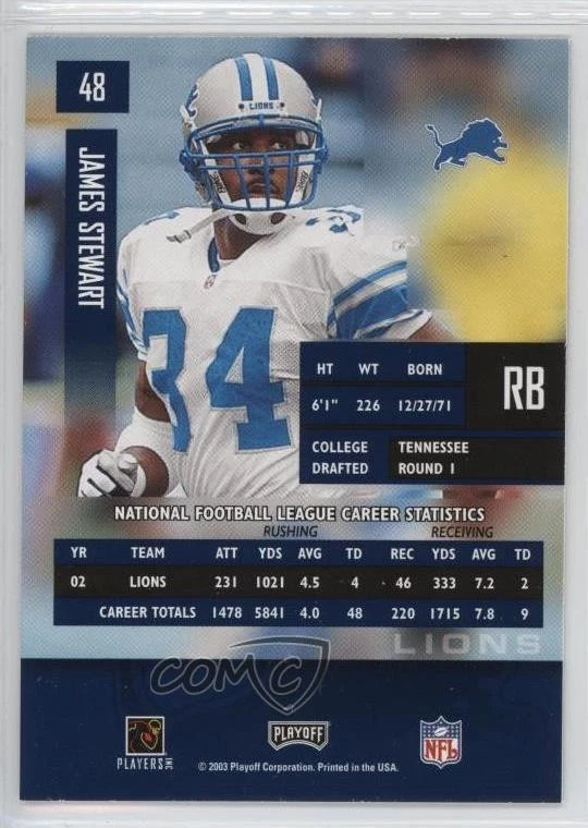 2003 Playoff Prestige James Stewart #48 - Image 2 of 2