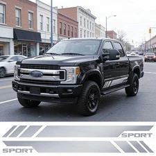 Silver Sport Truck Side Skirt Vinyl Decal Sticker Stripe For Ford F-150 F-250