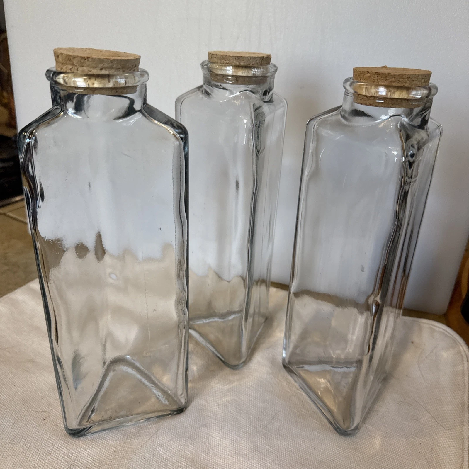 Vintage Glass Nut And Pasta Jars. 91/2 In Tall.... Set of 3