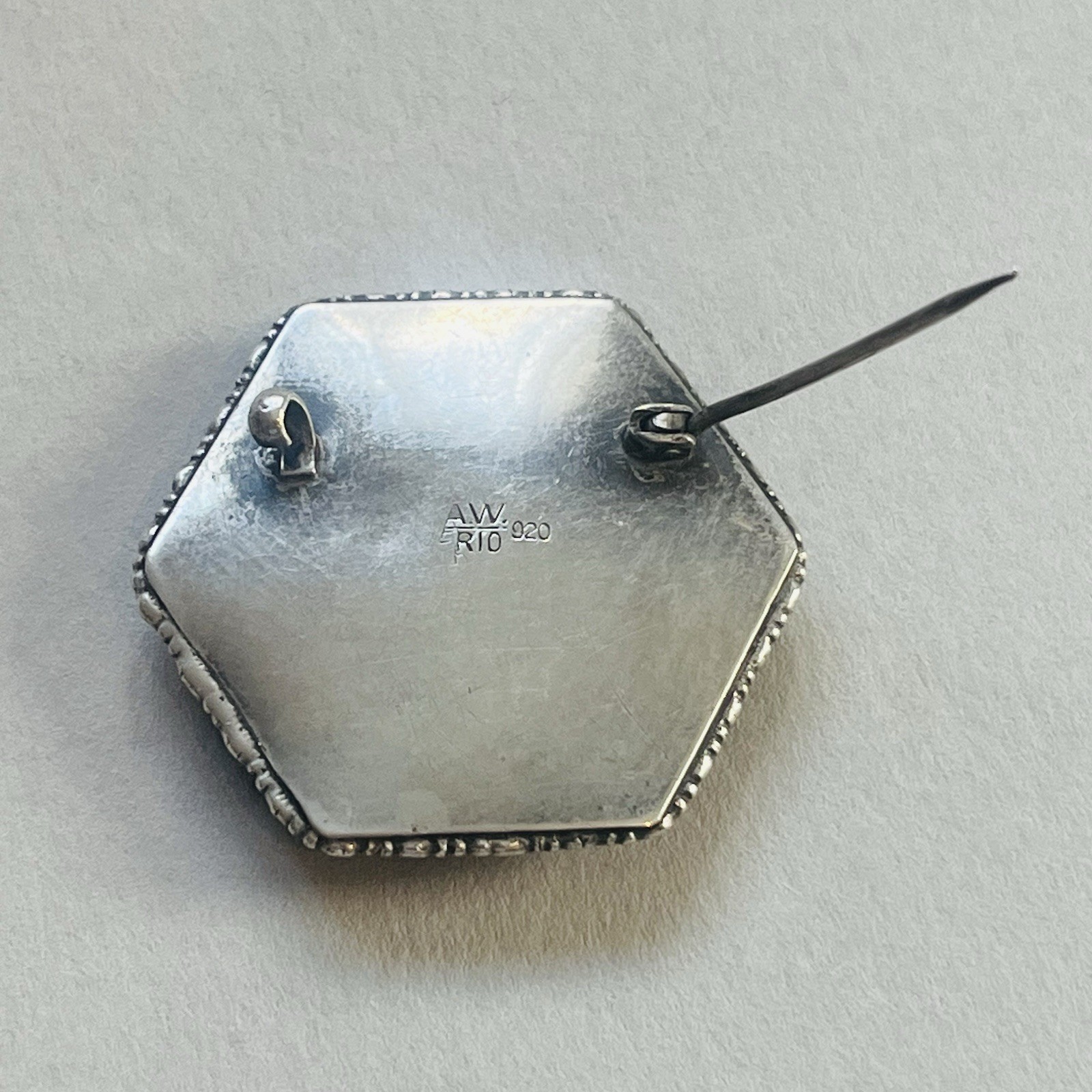 Solid Silver 920 Butterfly Wing Brooch Antique 19… - image 4