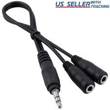  5-pack 3.5mm Audio Aux Cable Male to 2x Female Stereo Headphone Splitter 5X