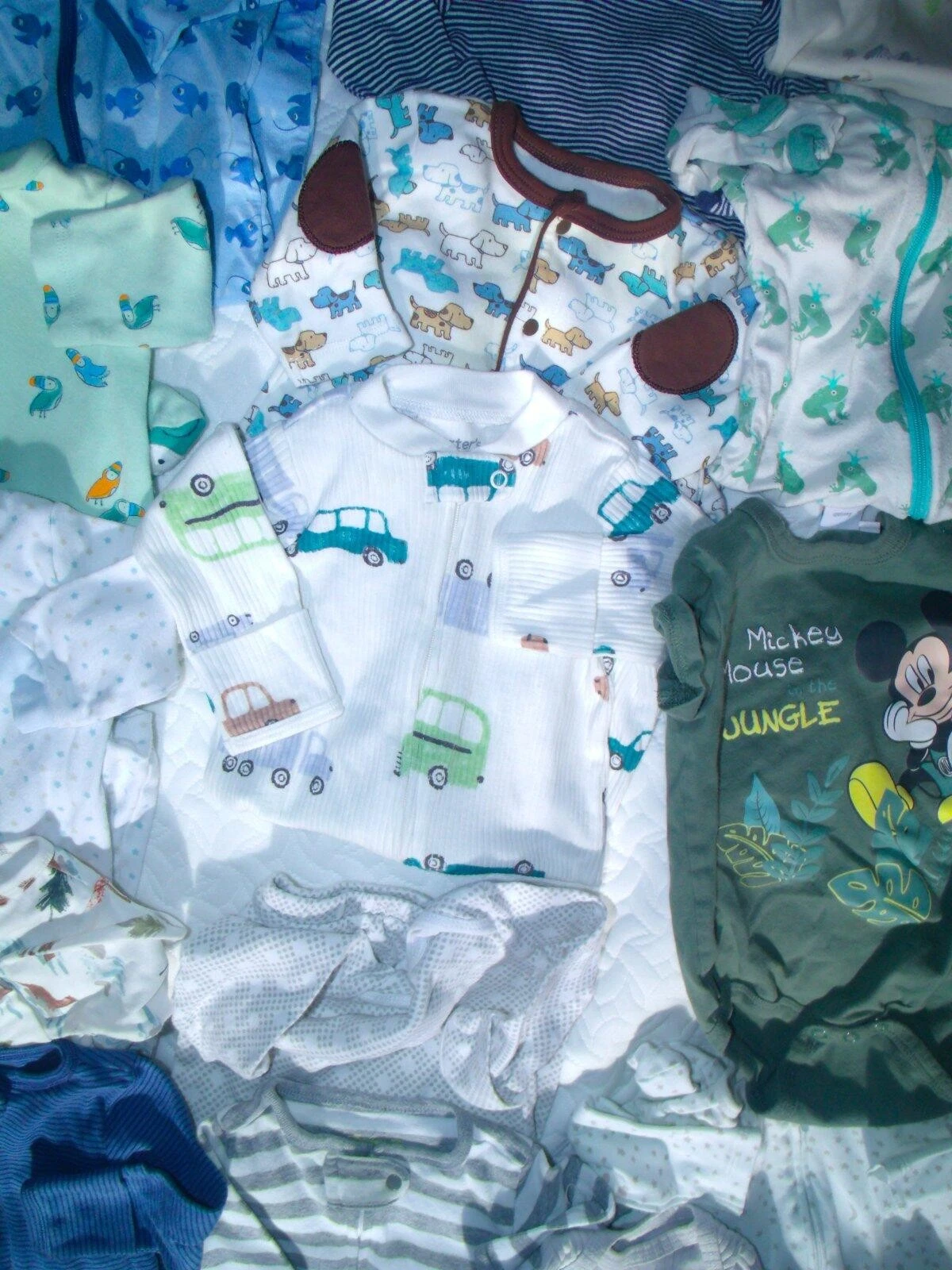 Adorable Baby Boy Newborn 0-6 Mos Clothes Carter's Pajamas OnePiece Bundle