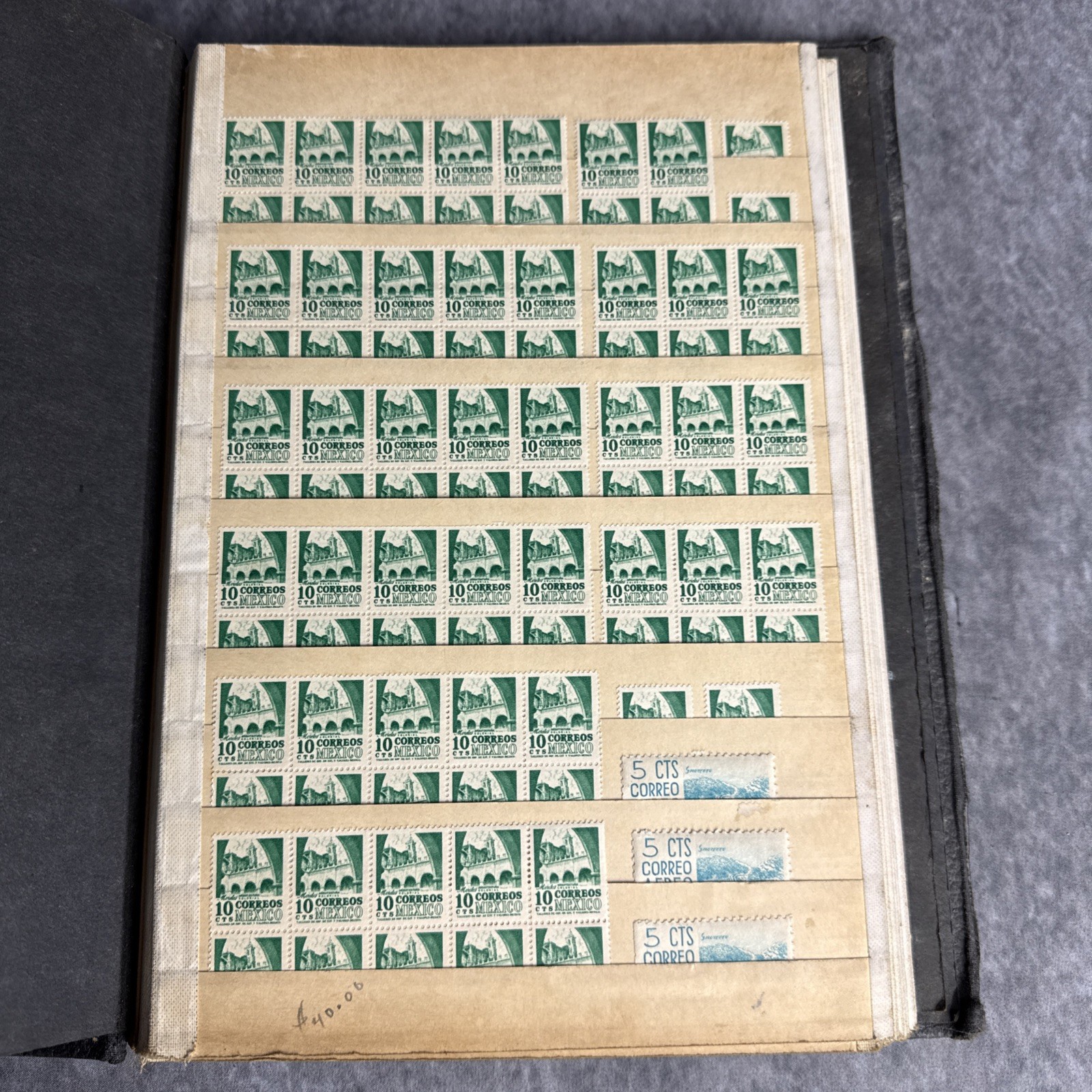 Vintage Mexican Stamp Lot In Stock Book Sheets Blocks