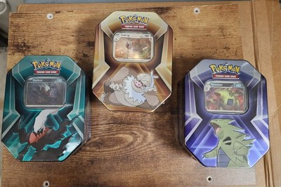 Pokémon  3x Triple Whammy Collector Sealed Tins (Complete Tin Set) Pokemon TCG