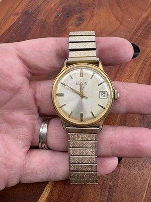 ELGIN Men's Watch Base Metal Bezel Stainless Steel Back W/ Band