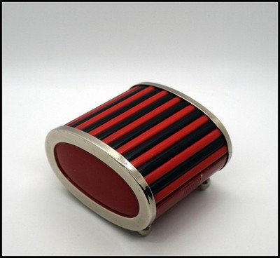 Vtg 1930s Art Deco ''Park Sherman'' Rollette Cigarette Box Red Bakelite & Chrome