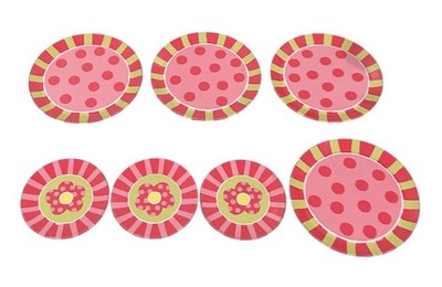 Tea Set Alex Toys Tin Childs Toy Girl Party Play Set Of 7 Replacement Plates