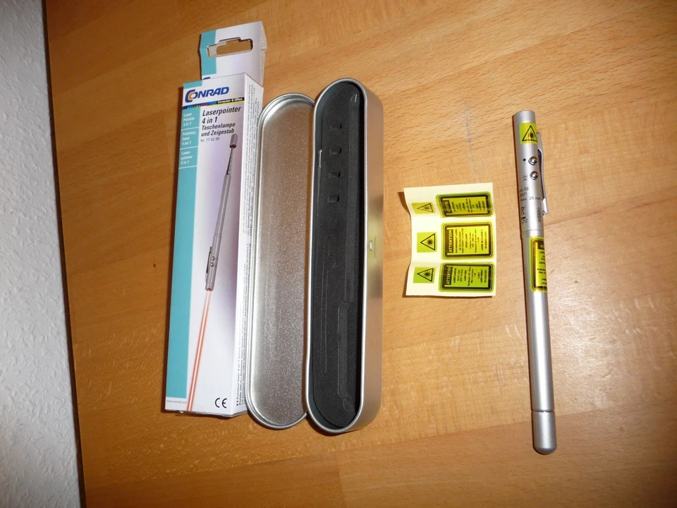 CONRAD Laserpointer 4 in 1 , LED Taschenlampe , Zeigestab , Kugelschreiber NEU* - Bild 2 von 4