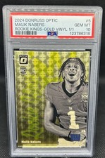 Malik Nabers 2024 Donruss Optic Rookie Kings Gold Vinyl 1/1 RC PSA 10 #5 Jersey#