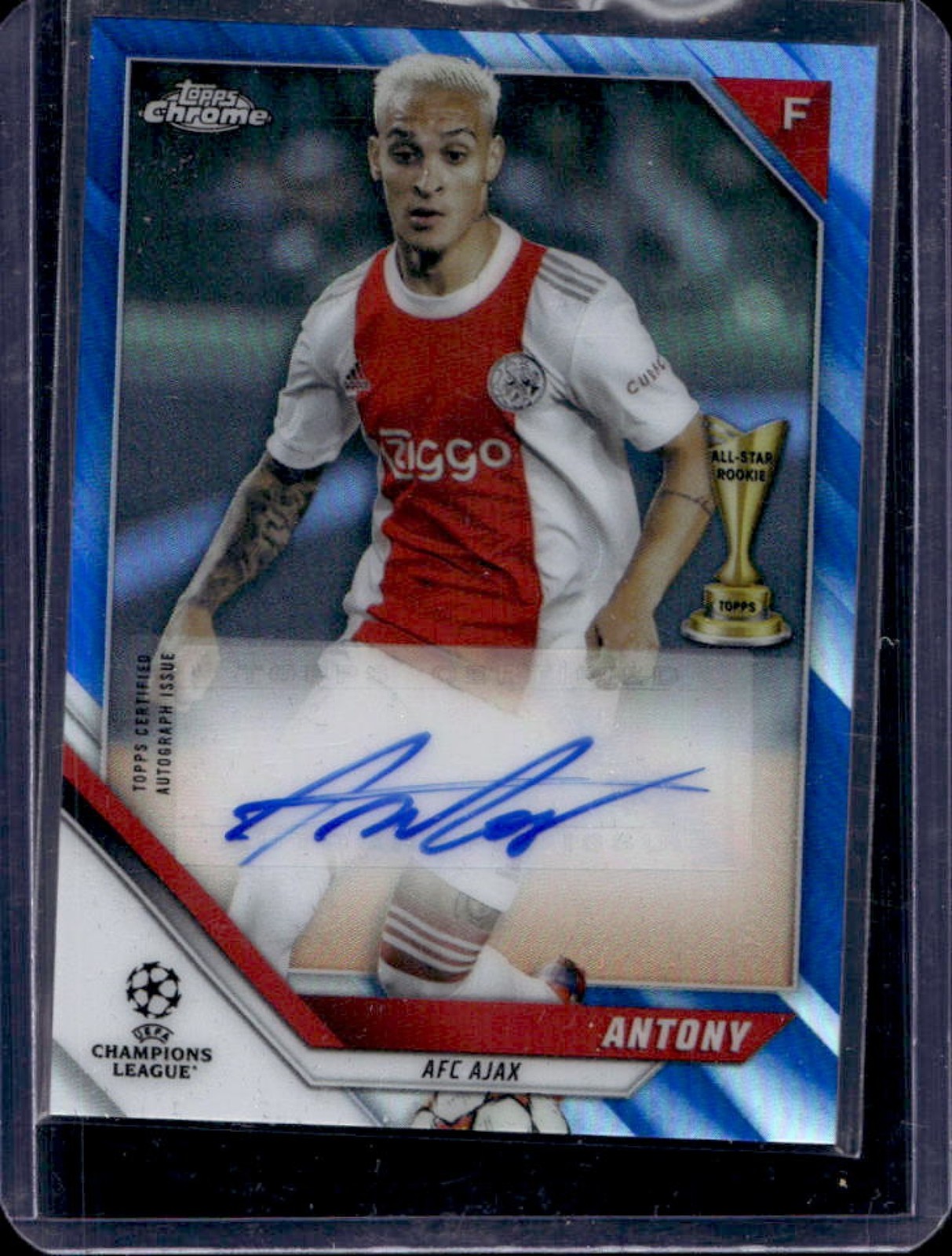 2021 Topps Chrome UEFA Antony Auto Blue Refractor #10/150