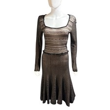Valentino Knit Midi Long Sleeve Dress - M