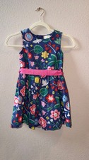 Mini Boden Girls Floral Dress with Pink Belt 4-5Y