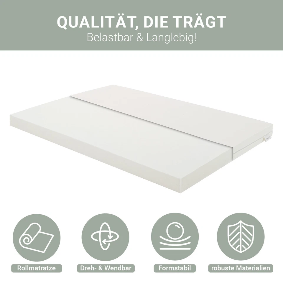 Schaumstoff Matratze 7 Größen Härtegrad 2 Komfortschaummatratze Weiß Homestyle4u - Bild 2 von 4