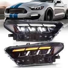2 * Faro proiettore Land Full LED DRL per Ford Mustang S550 2015-2017 con indicatori di direzione gialli