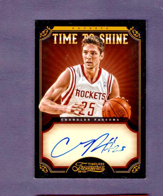2012 PANINI TIMELESS TREASURES TIME SHINE ROOKIE AUTO #9 CHANDLER PARSONS #/199
