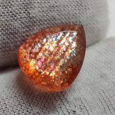 Natural Flashy Orange Sunstone Cut Pear Shape Gemstone for Jewelry Making 5.3ct