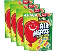 Airheads Bites Variety Pack 30.4Oz Chewy Candy Gluten Free Fruity Flavors 4 Pack