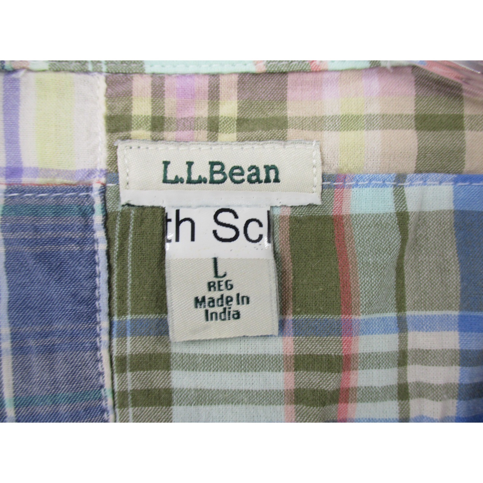 LL Bean Bouse Womens Large Patchwork Plaid Button… - image 8