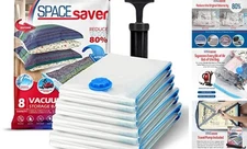  Premium Vacuum Storage Bags. 80% More Storage! Hand-Pump for Variety 8 pack