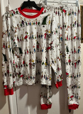 Pottery Barn Kids Adult Dr. Seuss's The Grinch  Organic Cotton Pajama Set Sz L