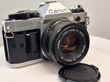 Canon AE-1 Program Film Camera w/ 50mm f1.8 FD Lens and Flash Serviced - TESTED 