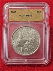 1887  MORGAN SILVER DOLLAR  ICG  MS 62                                   #T1751