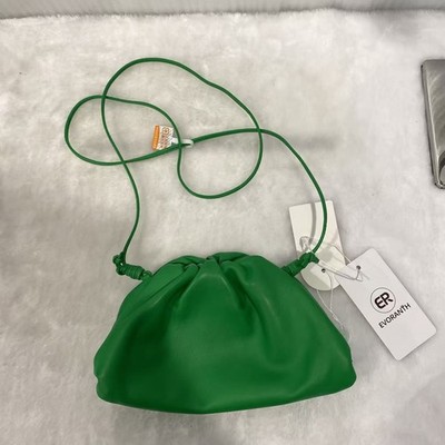 Bottega Veneta Mini Pouch Crossbody Bag Green Nappa Leather
