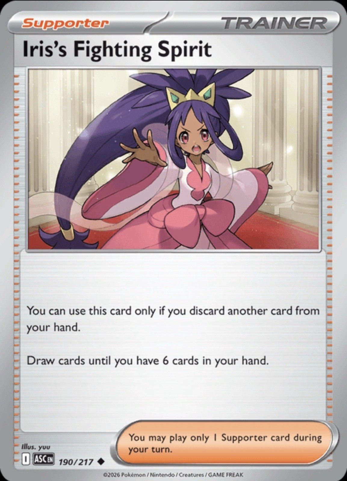 Iris's Fighting Spirit 190/217 - Ascended Heroes Reverse Holo - NM