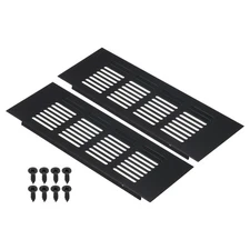 2Pcs 8"x3" Air Vent Cover Door Grille Ventilation Louvered for Cabinet Black