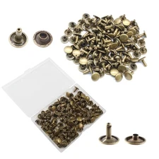 10mm×10mm Bronze Double Cap Rivets 120 Pcs 3/8" Round Head Leather Craft